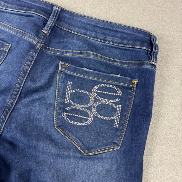 Bebe Blue Skinny Jeans with Distinctive Stitching - Picture 2 of 8